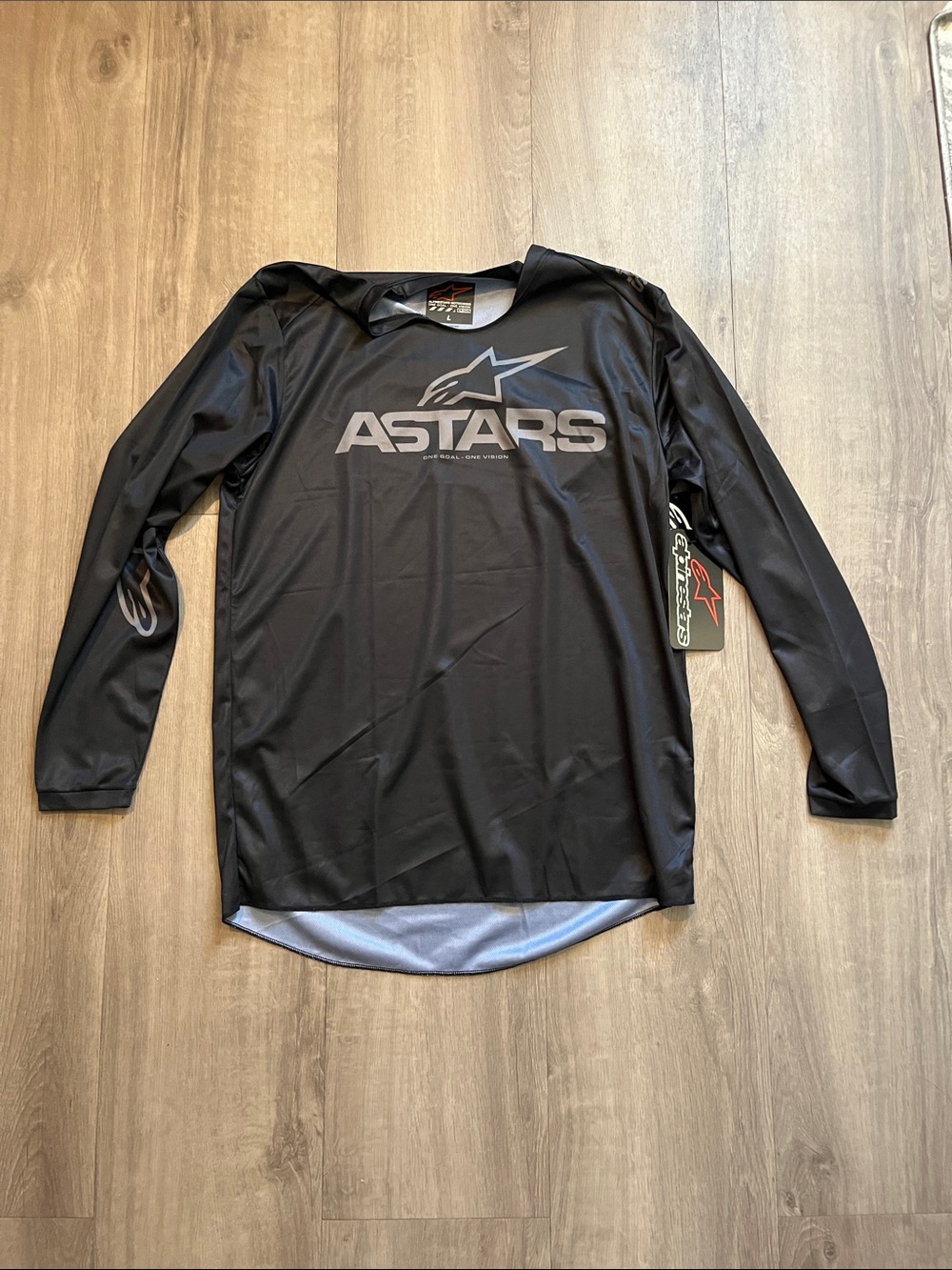 Alpinestars Black Long-Sleeve Motocross Jersey with Gray Logo